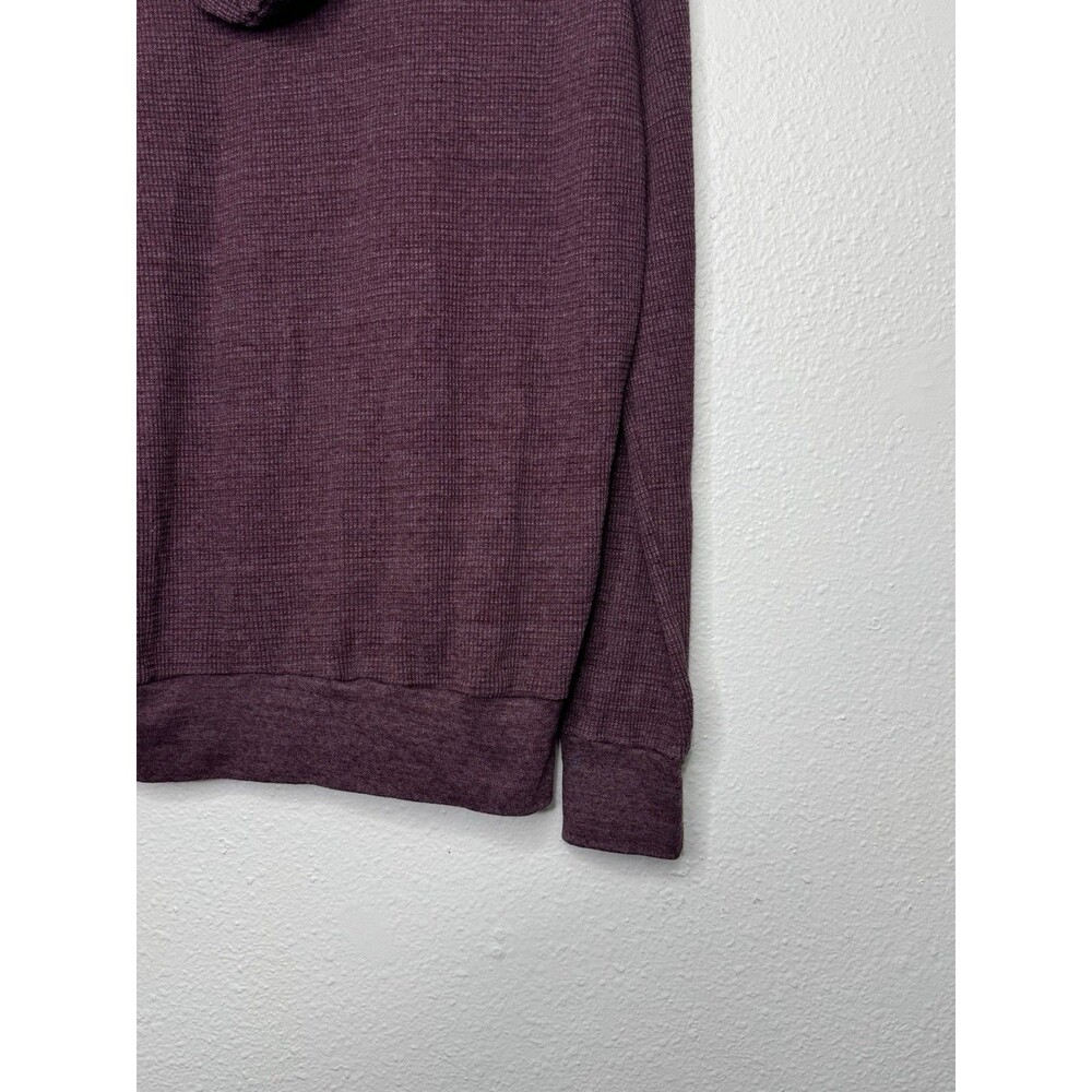 Gustin Waffle Full Zip Hoodie Mens M Thermal Knit Maroon Made in USA 100% Cotton - Picture 12 of 14